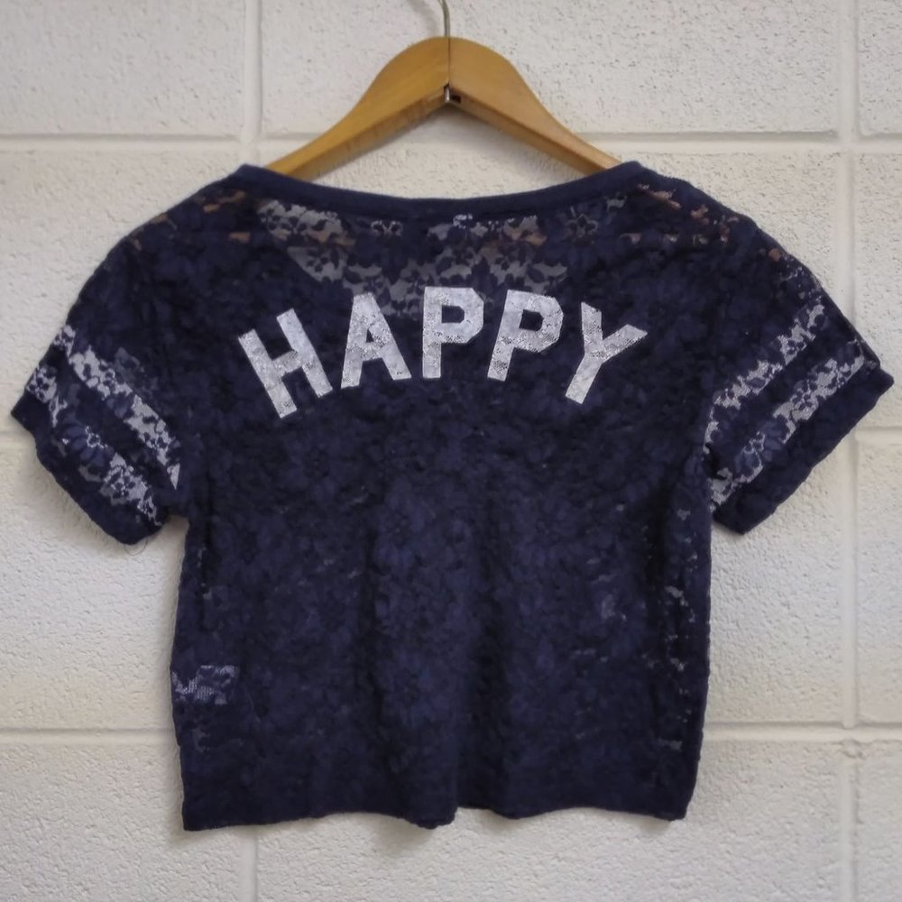 |MAP TO MARS| "HAPPY" Crop Top Size S